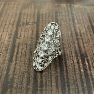 House of Harlow 1960 Gunmetal Cocktail Ring